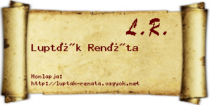 Lupták Renáta névjegykártya
